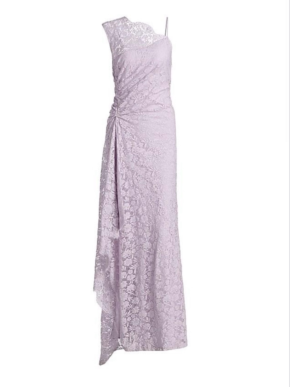A.L.C. One-Shoulder Lace Gown in Light Lavender
